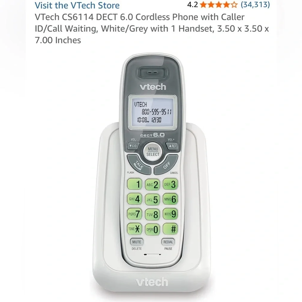 V tech 6.0 Cordless Phone  With caller‎ ID & Call Waiting  Light up display